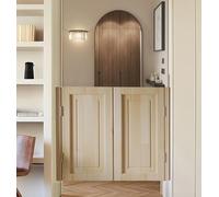 Porte a battente for bar, porte a battente con chiusura automatica for cucina, bagno, corridoio, bar, scale, porte interne for salotti in legno con cerniere in metallo(Wood color,89x71cm/35x28in)