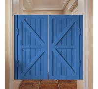 Porte a battente in legno di pino rustico, per interni, stile caffetteria, per cucina, bancone bar, con cerniere a chiusura automatica a 180°, set da 2 (100 x 100 cm)