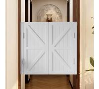 Porte a battente in legno massello a chiusura automatica, porte aperte a due vie, design a mezza vita, perfette per bar e interni, 88,9 x 78,7 cm (bianco, personalizzato
