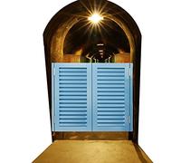Porte a battente in legno massello blu mezza vita divisorio per cantina balcone cucina portico patio armadio - Dimensioni 70 x 100 cm (27,5 x 39,4 pollici)