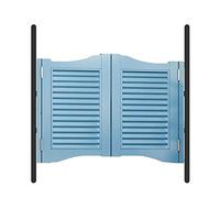 Porte a battente in legno massello con chiusura automatica, per ingresso di bar e bar, divisorio per interni, design a mezza vita, 90 x 100 cm, perfetto per terrazza, camera da letto e taverna