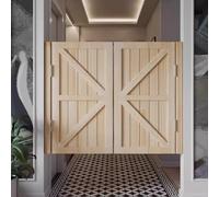 Porte a battente in legno massello con funzione di chiusura automatica, ideale per cucina, bar e divisorio, include cerniere in acciaio inox