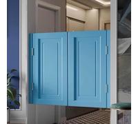 Porte a battente in legno massello for bar - Elegante divisorio a doppia anta for bar e ristoranti con cerniere in acciaio inossidabile(Light Blue,90x80cm)