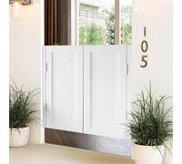Porte a battente in legno massello for bar - Elegante mezza porta con cerniere a chiusura automatica for ingresso di cucina, bar e ristorante(White,110x80cm)