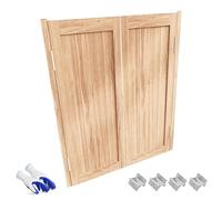 Porte a battente in legno massello, larghezza 81,3 cm, stile rustico, stile occidentale, per camera da letto, portico, cantina e bancone, finitura naturale, 104 x 100 cm, eleganza vintage per il tuo