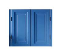 Porte a battente in legno massello, mezza porta con cerniere in metallo, per cucina e bar, robuste porte a due vie, blu, 43 x 35 cm (larghezza x altezza), soluzione perfetta per la divisione interna