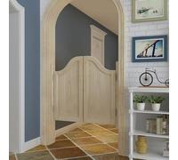 Porte A Battente per Bar Porte Divisorie In Legno Massello per Saloon Dotate 4 Cerniere Metalliche Si Aprono e Chiudono Automaticamente In Entrambe Le Direzioni Adatte Wood colour 80x90cm/31.5x35.4in