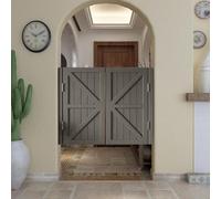 Porte a battente per interni in legno, porta del salone, mezza doppia cerniera divisoria, chiusura automatica, per corridoio, cucina, scale, camera da letto, bar, portico, ingresso (grigio, 94 x 91 cm