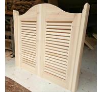 Porte a battente per saloon - decorazione in legno non verniciato per pub, bar, cucina, bagno e corridoio, design con chiusura automatica