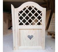 Porte a battente personalizzabili in legno massello non finite per bar, bar e cucina, porte da ingresso e patio, 83,8 x 80 cm, senza vernice, stile rustico 2