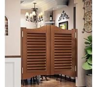 Porte a battente, stile retrò, fatta a mano, doppia porta a battente, per bar, saloon bar, apertura a due vie, per corridoio, porte a battente con chiusura automatica (marrone, 120 x 90 cm)