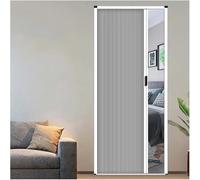Porte a Fisarmonica per Porta, Porta Doccia Retrattile con Maniglia e Tessuto Cellulare Camera da Letto Bagno divisorio Cucina Porta Pieghevole,Grigio,W44in/111cm