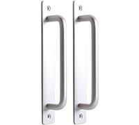 porte a mano, tetto a mano, Maniglia for porta scorrevole da 2 pezzi Maniglia for porta scorrevole a montaggio laterale Argento Lega di alluminio Maniglia for porta dell'armadio interna Maniglia for c