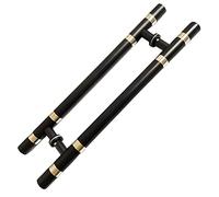 porte a mano, tetto a mano, Maniglione Scorrevole - Lunghezza 60/80/120 Cm, Barra di Spinta for Porta d'ingresso della Cucina del Patio, Finitura Nera con Striscia Lucida,(60Cm/23.6In)