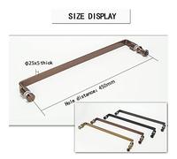 porte a mano, tetto a mano, Manopola for porta doccia tubolare completa, maniglia for porta in vetro for cabina doccia, maniglia di ricambio, lunga 450 mm(Black)