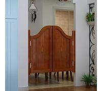 Porte ad Arco for caffè, Porte Oscillanti in Legno massello for Ristorante Bar Negozio Cucina Bagno, Doppie Cerniere a Mezza Vita Incluse (Color : Brown, Size : W 90cm (35 7/16"))