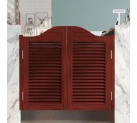 Porte ad arco per saloon con feritoia superiore, 81/91/99/44 "W a due vie, battenti a due vie, decorazione per cucina e bar, chiusura automatica, cerniere in metallo, porta interna rustica (rosso L