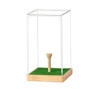 Porte-balle de golf - Vitrine transparente 8 x 7,5 x 12,5 cm, étui de protection en acrylique, présentoir transparent avec base élégante | Présentoir de rangement à collectionner pour étagère de burea