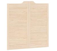 Porte basculanti in legno massello di pino massiccio, 1 paio di 100 x 100 cm, con design a lamelle, accessori per porte di alta qualità per casa e casa | Durevole ed elegante