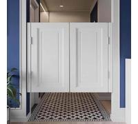 Porte basculanti in legno massello for bar - Porta divisoria resistente a mezza vita con cerniere in acciaio inossidabile for cucina e bar(White,120x120cm)