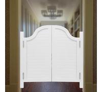 Porte basculanti in legno massello for bar - Porta doppia resistente con cerniere in acciaio inossidabile for cucina, bagno e altro ancora(White,95x80cm)