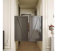 Porte basculanti in legno massello personalizzabili con cerniere in acciaio inossidabile - Elegante dispositivo a doppia anta for cucina(Gray,75x80cm)