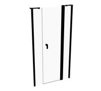 Porte battante design pure à 4 angles avec segment fixe et partie secondaire en niche, largeur:100cm hauteur:190cm, fixation gauche & droite, 8P7301123322, 8P7301123322, Cabine doccia: Profilo colore 