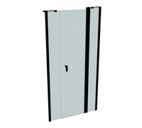 Porte battante design pure à 4 angles avec segment fixe et partie secondaire en niche, largeur:100cm hauteur:200cm, fixation à gauche & à droite, 8P7306123315, 8P7306123315, Cabine doccia: Colore del