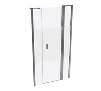 Porte battante design pure à 4 angles avec segment fixe et partie secondaire en niche, largeur:100cm hauteur:190cm, fixation gauche & droite, 8P7301092375, 8P7301092375, Cabine doccia: Profilo colore