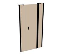 Porte battante design pure à 4 angles avec segment fixe et partie secondaire en niche, largeur:100cm hauteur:190cm, fixation gauche & droite, 8P7301123378, 8P7301123378, Cabine doccia: Colore del prof