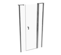Porte battante design pure à 4 angles avec segment fixe et partie secondaire en niche, largeur:100cm hauteur:190cm, fixation gauche & droite, 8P7301092322, 8P7301092322, Cabine doccia: Profilo in vetr