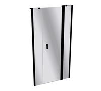 Porte battante design pure à 4 angles avec segment fixe et partie secondaire en niche, largeur:100cm hauteur:190cm, fixation gauche & droite, 8P7301123381, 8P7301123381, Cabine doccia: Profilo colore