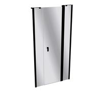 Porte battante design pure à 4 angles avec segment fixe et partie secondaire en niche, largeur:100cm hauteur:200cm, fixation à gauche & à droite, 8P7306123380, 8P7306123380, Cabine doccia: Colore prof