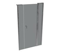 Porte battante design pure à 4 angles avec segment fixe et partie secondaire en niche, largeur:110cm hauteur:190cm, fixation gauche & droite, 8P7302092301, 8P7302092301, Cabine doccia: Colore del prof