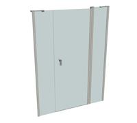 Porte battante design pure à 4 angles avec segment fixe et partie secondaire en niche, largeur:140cm hauteur:190cm, fixation gauche & droite, 8P7304087315, 8P7304087315, Cabine doccia: Colore del prof
