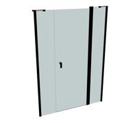 Porte battante design pure à 4 angles avec segment fixe et partie secondaire en niche, largeur:140cm hauteur:200cm, fixation gauche & droite, 8P7309123316, 8P7309123316, Cabine doccia: Colore del prof