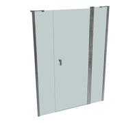Porte battante design pure à 4 angles avec segment fixe et partie secondaire en niche, largeur:140cm hauteur:190cm, fixation gauche & droite, 8P7304092316, 8P7304092316, Cabine doccia: Colore del prof