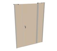 Porte battante design pure à 4 angles avec segment fixe et partie secondaire en niche, largeur:140cm hauteur:200cm, fixation gauche & droite, 8P7309087341, 8P7309087341, Cabine doccia: Colore del prof