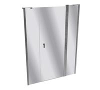 Porte battante design pure à 4 angles avec segment fixe et partie secondaire en niche, largeur:140cm hauteur:190cm, fixation gauche & droite, 8P7304092381, 8P7304092381, Cabine doccia: Profilo colore 
