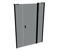 Porte battante design pure à 4 angles avec segment fixe et partie secondaire en niche, largeur:140cm hauteur:200cm, fixation gauche & droite, 8P7309123301, 8P7309123301, Cabine doccia: Colore del prof