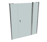 Porte battante design pure à 4 angles avec segment fixe et partie secondaire en niche, largeur:160cm hauteur:190cm, fixation gauche & droite, 8P7305092315, 8P7305092315, Cabine doccia: Colore del prof