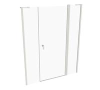 Porte battante design pure à 4 angles avec segment fixe et partie secondaire en niche, largeur:160cm hauteur:200cm, fixation à gauche & à droite, 8P7310182321, 8P7310182321, Cabine doccia: Colore del