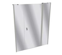 Porte battante design pure à 4 angles avec segment fixe et partie secondaire en niche, largeur:160cm hauteur:200cm, fixation à gauche & à droite, 8P7310087380, 8P7310087380, Cabine doccia: Profilo col