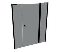 Porte battante design pure à 4 angles avec segment fixe et partie secondaire en niche, largeur:160cm hauteur:190cm, fixation gauche & droite, 8P7305123368, 8P7305123368, Cabine doccia: Colore del prof