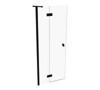 Porte battante Hahn SolvaPro à cadre partiel, 4 coins, avec segment fixe, fixation à gauche, largeur : 800mm, 7T030155F322, 7T030155F322, Cabine doccia: Colore profilo cromo nero Vetro ESG trasparente