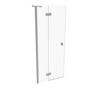 Porte battante Hahn SolvaPro à cadre partiel, 4 coins, avec segment fixe, fixation à gauche, largeur : 800mm, 7T030155G322, 7T030155G322, Cabine doccia: Profilfarbe in acciaio inossidabile Glas ESG kl