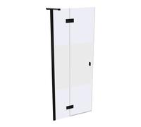Porte battante Hahn SolvaPro à cadre partiel, 4 coins, avec segment fixe, fixation à gauche, largeur : 800mm, 7T0301123373, 7T0301123373, Cabine doccia: Colore profilo Edizione nera Vetro ESG Privatim