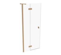 Porte battante Hahn SolvaPro à cadre partiel, 4 coins, avec segment fixe, fixation à gauche, largeur : 800mm, 7T030155D322, 7T030155D322, Cabine doccia: Profilo colore bronzo ESG vetro trasparente con