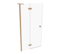 Porte battante Hahn SolvaPro avec cadre partiel, 4 angles, avec segment fixe, fixation à gauche, largeur : 1000mm, 7T030355D321, 7T030355D321, Cabine doccia: Colore del profilo bronzo Vetro ESG chiaro