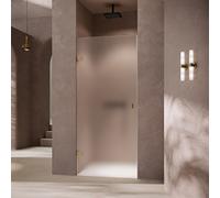 Porte battante Hahn SolvaPro sans cadre, en niche, 4 coins, fixation à gauche, largeur 500-900mm, sur mesure, 7R238155D316, 7R238155D316, Cabine doccia: Colore profilo bronzo Vetro ESG Sand Plus con A